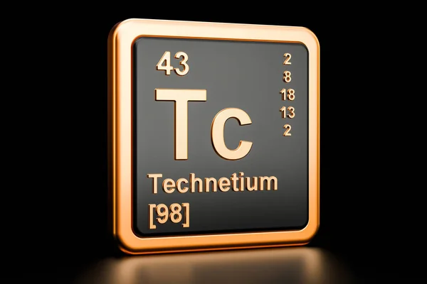 Elemento químico de tecnecio Tc. Renderizado 3D — Foto de Stock
