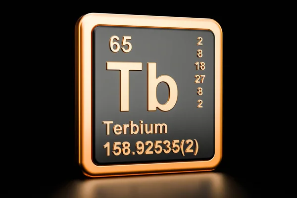 Terbium tb chemisches Element. 3D-Darstellung — Stockfoto