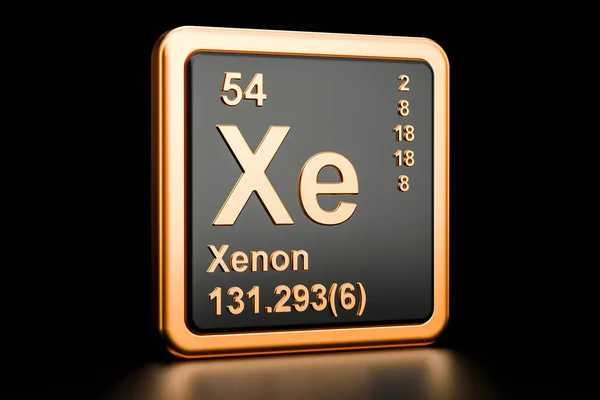 Xenon pierwiastek chemiczny Xe. renderowania 3D — Zdjęcie stockowe