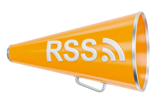 MegaFon med Rss logotypen, 3d-rendering — Stockfoto