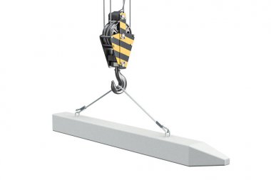 Vinç kanca ile grup derin temel için. 3D render