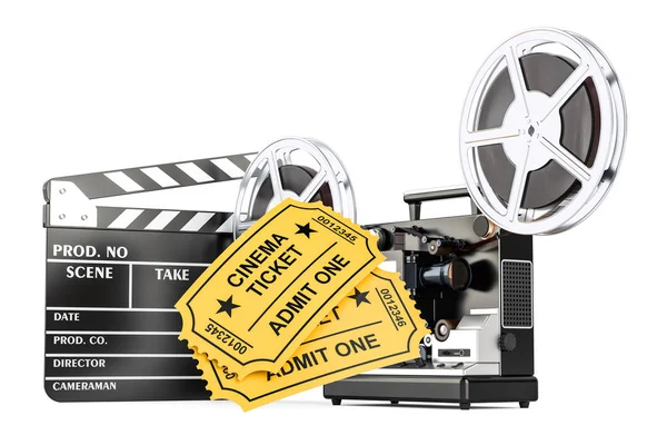 Kinematographie, Konzept der Filmindustrie. 3D-Darstellung — Stockfoto