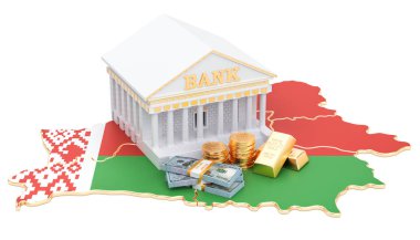 Beyaz Rusya kavramı bankacılık sistemi. 3D render