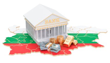 Bankacılık sisteminde Bulgaristan kavramı. 3D render