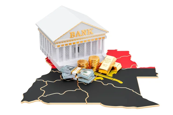 System bankowy w Angoli koncepcji. renderowania 3D — Zdjęcie stockowe