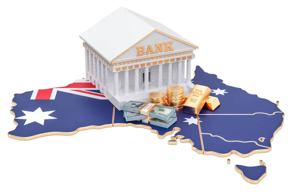 Bankwezen in Australië concept. 3D-rendering — Stockfoto