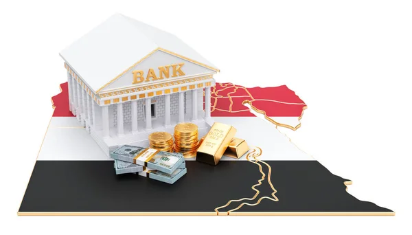 銀行システムはエジプトの概念。3 d レンダリング — ストック写真