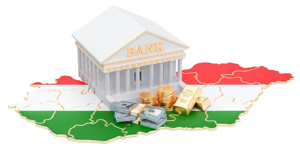 Банківської системи в Угорщині концепції. 3D-рендерінг — стокове фото