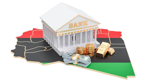 Sistema bancario in Libia concetto. Rendering 3D — Foto Stock