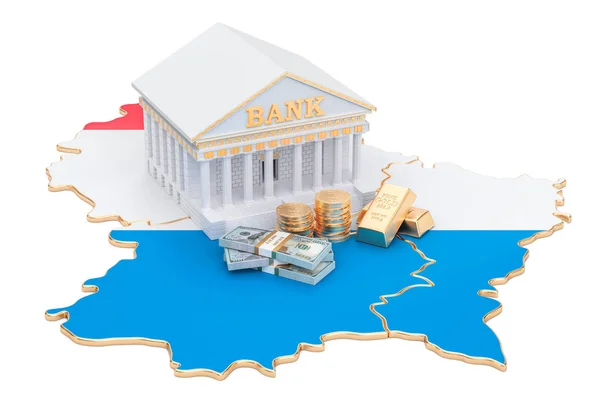 Sistema bancario in Lussemburgo concetto. Rendering 3D — Foto Stock