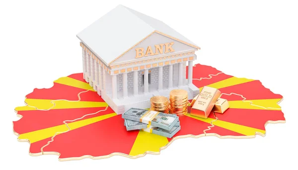 Bankwezen in Macedonië concept. 3D-rendering — Stockfoto