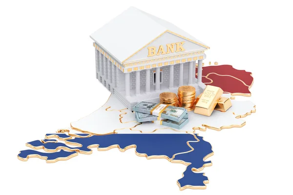 System bankowy w Holandii pojęcie. renderowania 3D — Zdjęcie stockowe