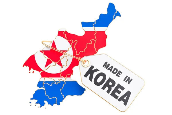 Концепция Made in North Korea, 3D рендеринг — стоковое фото