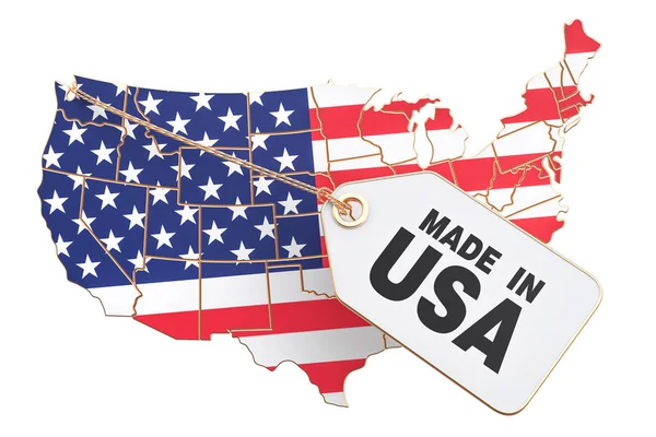 Hecho en el concepto de Estados Unidos, renderizado 3D —  Fotos de Stock