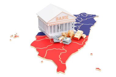 Bankacılık sisteminde Tayvan kavramı. 3D render