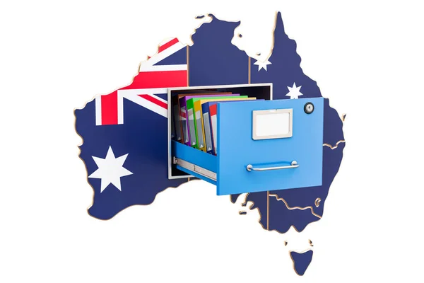 Avustralya Ulusal veritabanı kavramı, 3d render — Stok fotoğraf