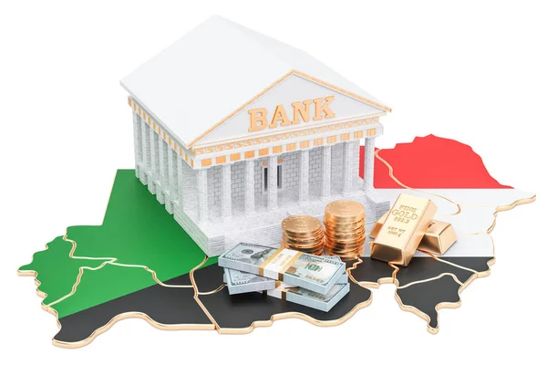 Bankwezen in Soedan concept. 3D-rendering — Stockfoto