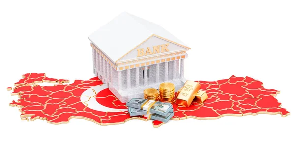 Sistema bancario en Turquía concepto. Renderizado 3D —  Fotos de Stock
