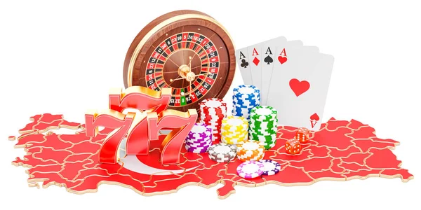 Casino y la industria del juego en Turquía concepto, representación 3D — Foto de Stock