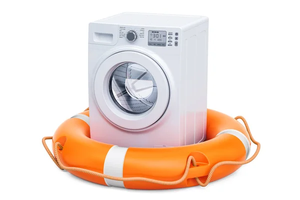 Reparatur und Service des Waschmaschinenkonzeptes. 3D-Darstellung — Stockfoto
