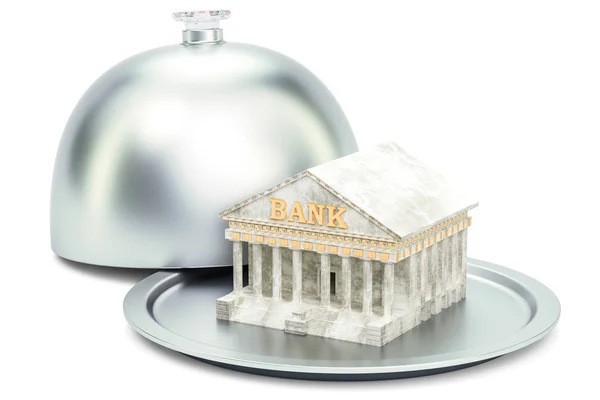 Restaurant cloche with bank, 3D rendering — Stock Photo, Image
