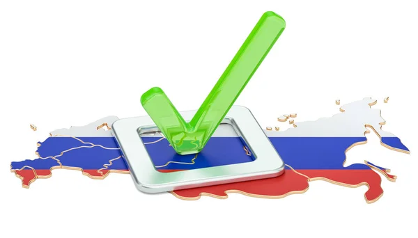 Concepto electoral ruso, voto en Rusia, representación 3D — Foto de Stock