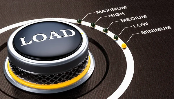 Lowest level of load concept, knob. 3D rendering — Stock Photo, Image