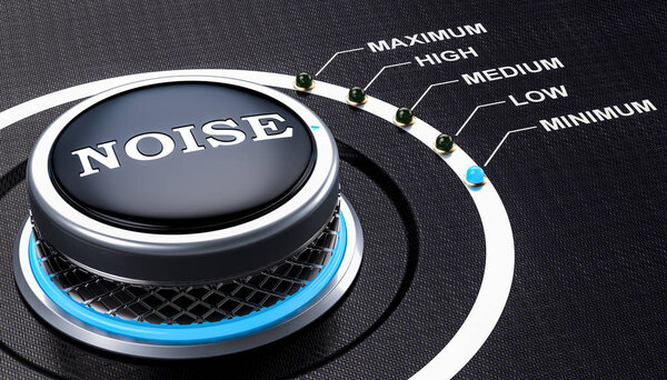 Volume knob, lowest level of noise. 3D rendering