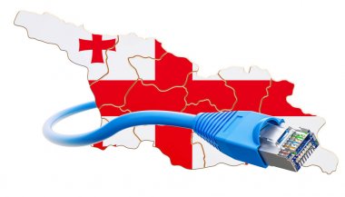 Georgia kavramı Internet bağlantısı. 3D render
