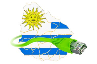 Uruguay kavramı Internet bağlantısı. 3D render