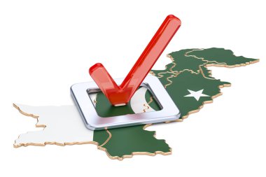 Pakistanlı seçim kavramı, oy Pakistan, 3d render