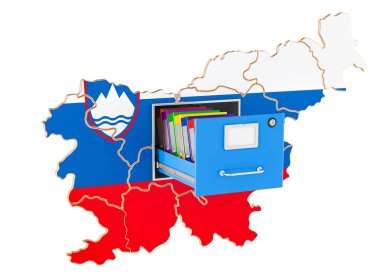 Sloven Milli veritabanı kavramı, 3d render 