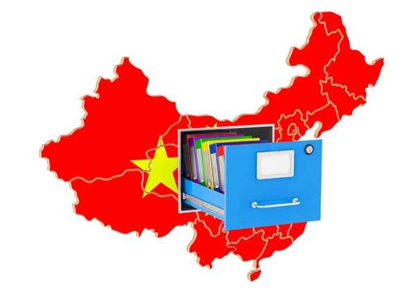 Çin Ulusal veritabanı kavramı, 3d render — Stok fotoğraf