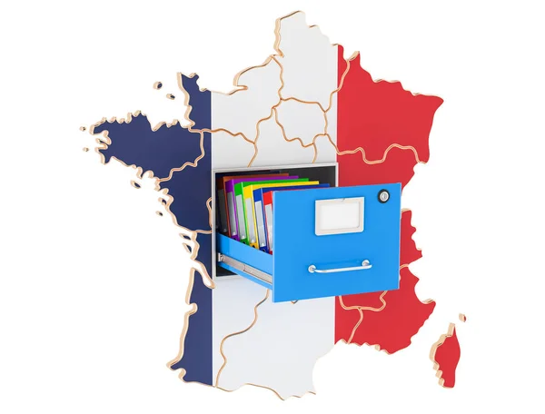 フランスの国民のデータベースの概念、3 d レンダリング — ストック写真