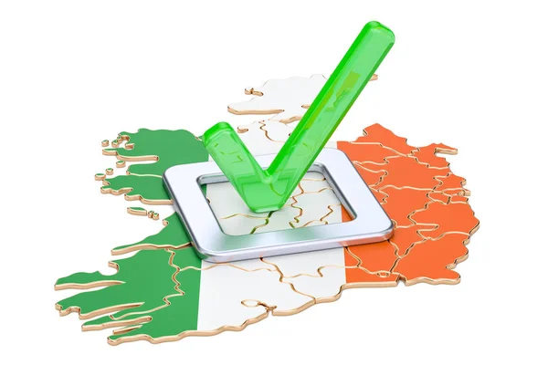 Concepto electoral irlandés, voto en Irlanda, representación 3D — Foto de Stock