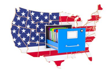 Amerika Birleşik Devletleri Ulusal veritabanı kavramı, 3d render 