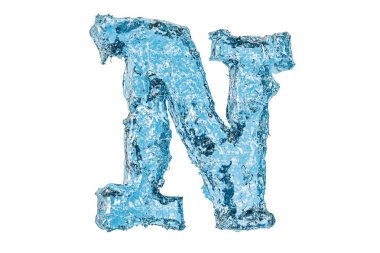 Su harf N, 3d render