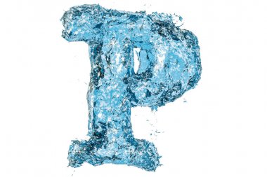 Su harf P, 3d render