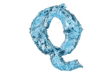 Su harf Q, 3d render