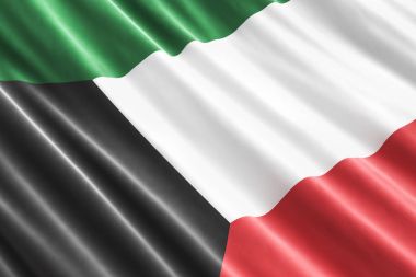 Kuveyt bayrağı arka plan, 3d render