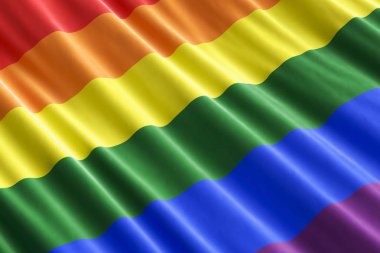 Gökkuşağı bayrağı Lgbt arka plan, 3d render