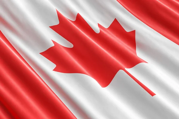 Bandeira canadense fundo, renderização 3D — Fotografia de Stock