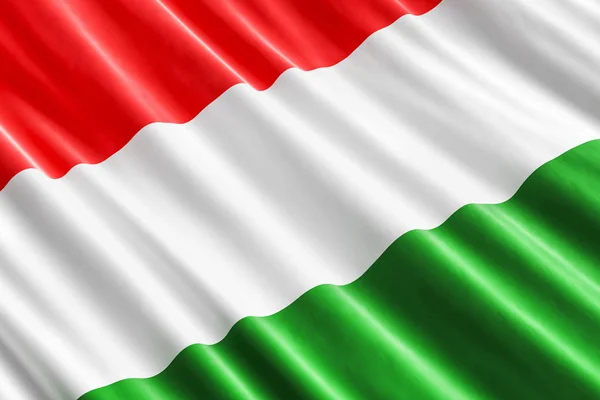 Magyar zászló háttér, 3D-s renderelés — Stock Fotó