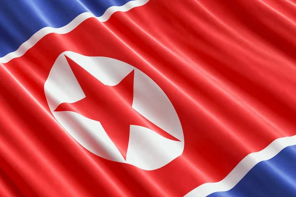 Nordkorea flagga bakgrund, 3d-rendering — Stockfoto