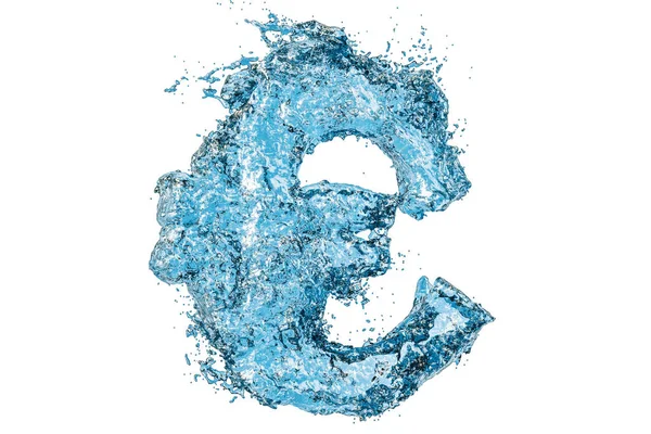 Vatten euro-symbolen, 3d-rendering — Stockfoto