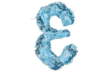 Su Yunanca harf epsilon, 3d render