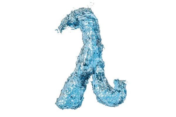 Water Greek letter lambda, 3D rendering — Stock Photo, Image
