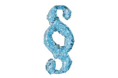 Su bölümü işareti, 3d render 