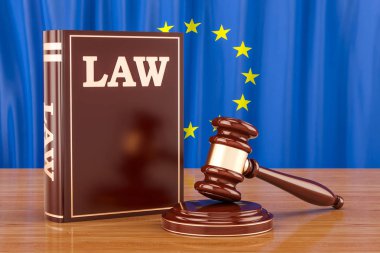 Avrupa Birliği hukuk ve adalet kavramı, 3d render