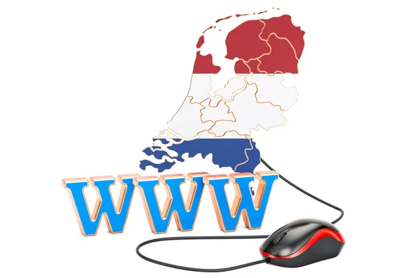 Rede Internet no conceito dos Países Baixos. Renderização 3D — Fotografia de Stock